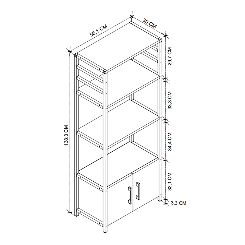 Έπιπλο κουζίνας μεταλλικό - μελαμίνης χρώμα μαύρο - oak 5
