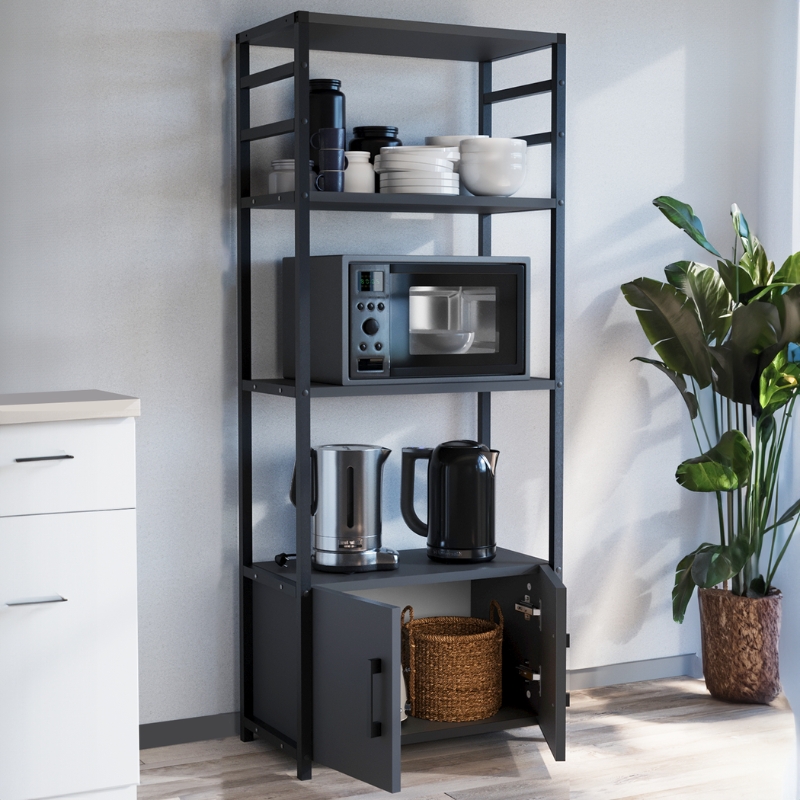 Έπιπλο κουζίνας μεταλλικό - μελαμίνης χρώμα ανθρακί 2