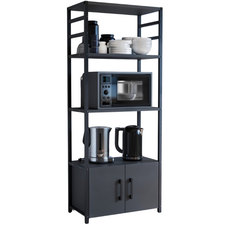 Έπιπλο κουζίνας μεταλλικό - μελαμίνης χρώμα ανθρακί 4