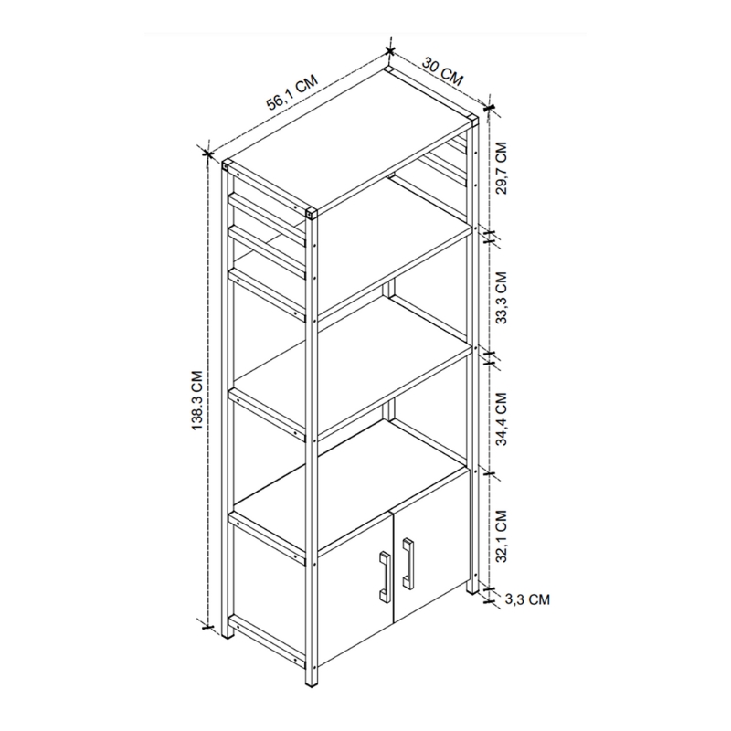 Έπιπλο κουζίνας μεταλλικό - μελαμίνης χρώμα ανθρακί 5