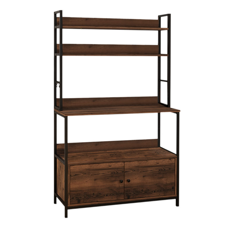 Έπιπλο κουζίνας μεταλλικό - μελαμίνης χρώμα μαύρο - καπνιστή καρυδιά 4