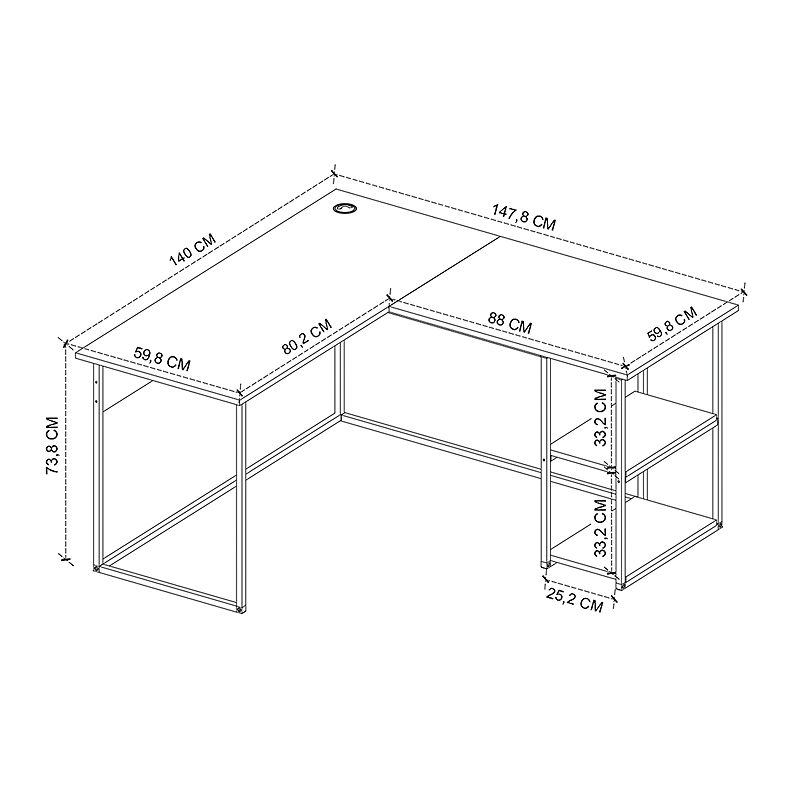 Γραφείο εργασίας χρώμα καπνιστή καρυδιά 3