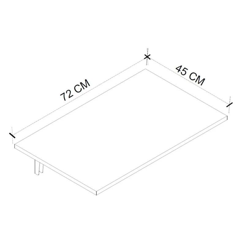 Τραπέζι κουζίνας - Γραφείο επιτοίχιο πτυσσόμενο χρώμα λευκό 72x45εκ. 5