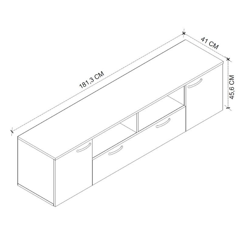 Έπιπλο τηλεόρασης χρώμα καρυδί - ανθρακί 5