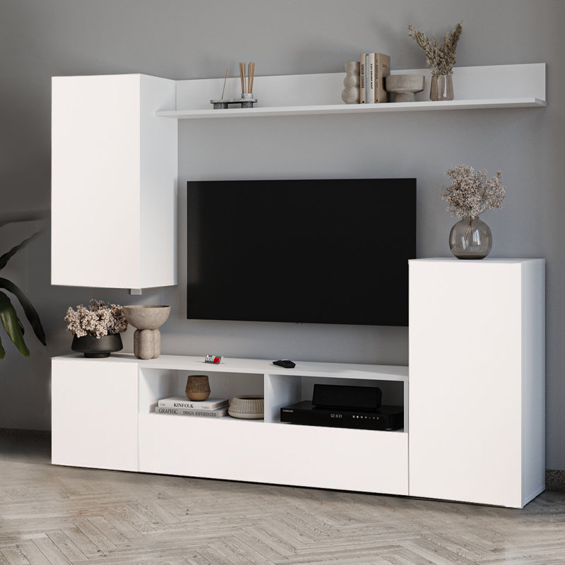 Σύνθεση τηλεόρασης χρώμα λευκό 3