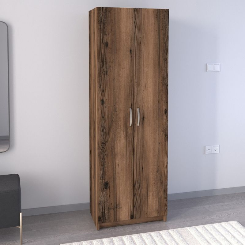 Παπουτσοθήκη δίφυλλη χρώμα καπνιστή καρυδιά 3