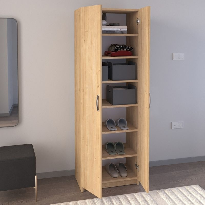 Παπουτσοθήκη δίφυλλη χρώμα oak 2