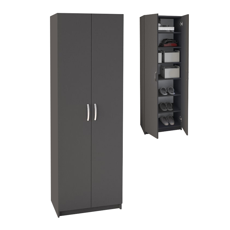 Παπουτσοθήκη δίφυλλη χρώμα ανθρακί