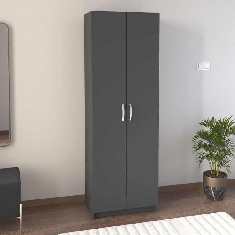 Παπουτσοθήκη δίφυλλη χρώμα ανθρακί 3