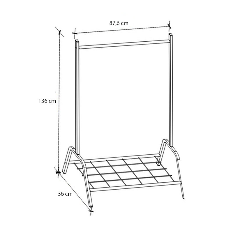 Επιδαπέδια κρεμάστρα μεταλλική χρώμα λευκό 4
