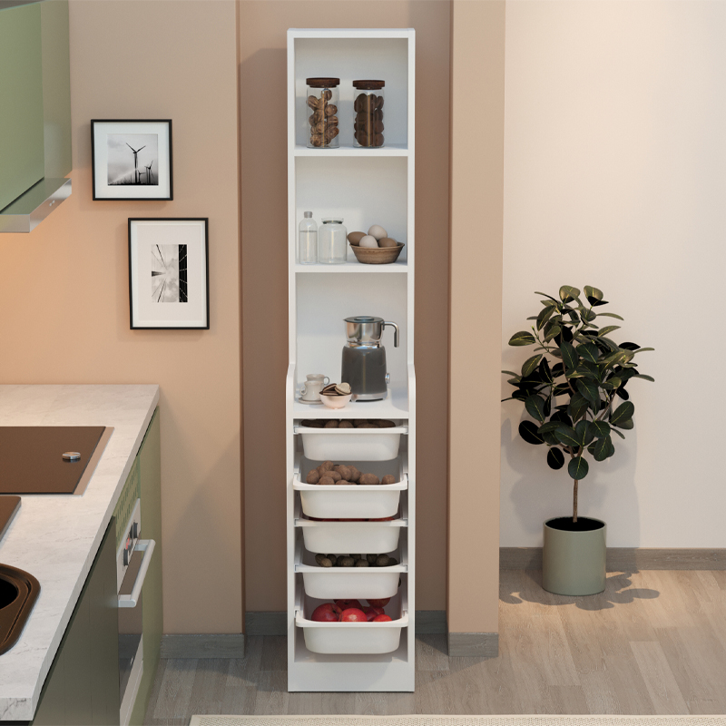 Έπιπλο κουζίνας - μπάνιου με 5 συρτάρια χρώμα λευκό 3