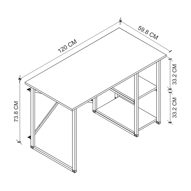 Γραφείο εργασίας χρώμα rustic καρυδί 3