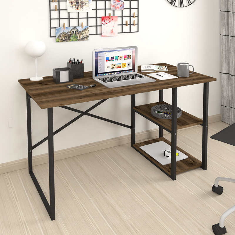 Γραφείο εργασίας Calvion INTRAHOME χρώμα rustic καπνιστή καρυδιά 95x59x95εκ. Intrahomextra-8727430