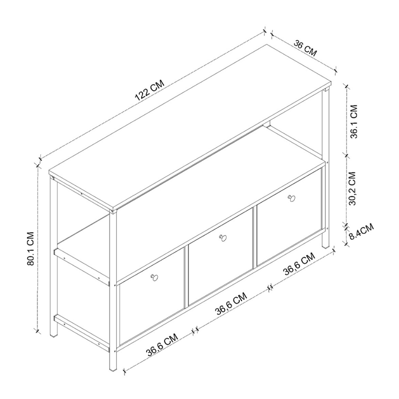 Μπουφές χρώμα rustic καρυδί 5