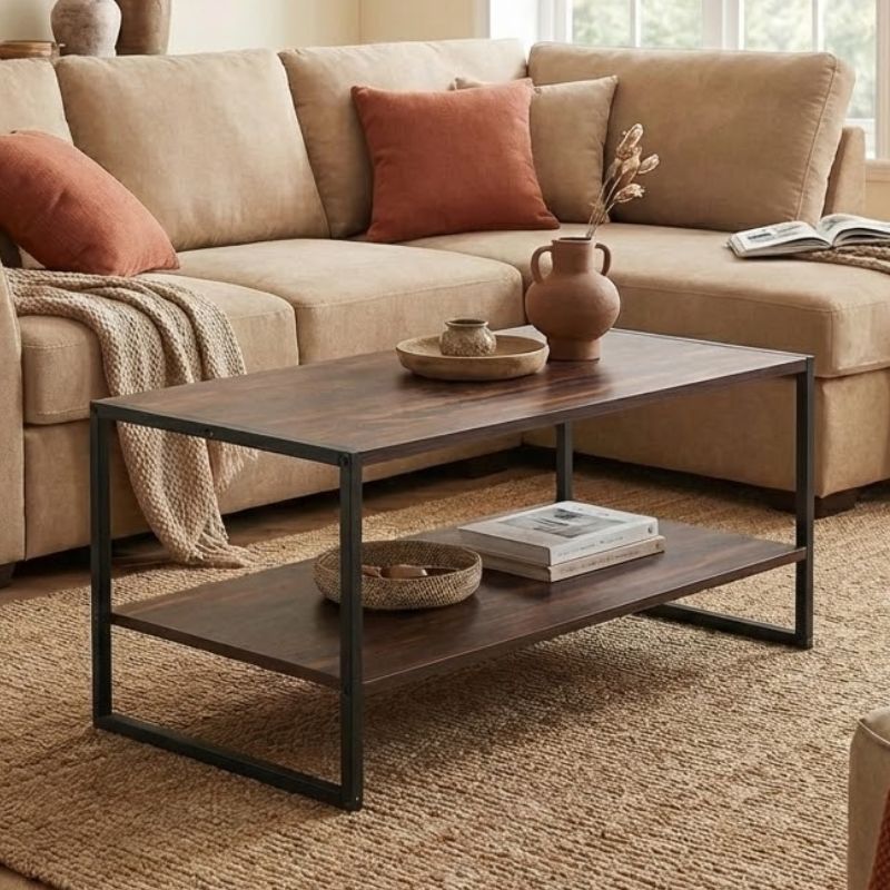 Τραπεζάκι σαλονιού χρώμα rustic καρυδί