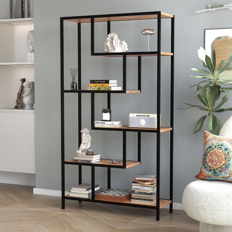 Βιβλιοθήκη χρώμα μαύρο - oak