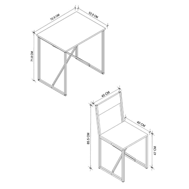 Τραπεζαρία Σετ 3 τμχ χρώμα oak 5