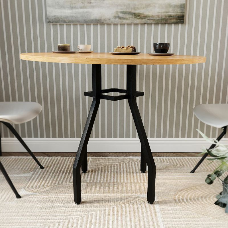 Τραπέζι χρώμα oak Ø80x75εκ. 3