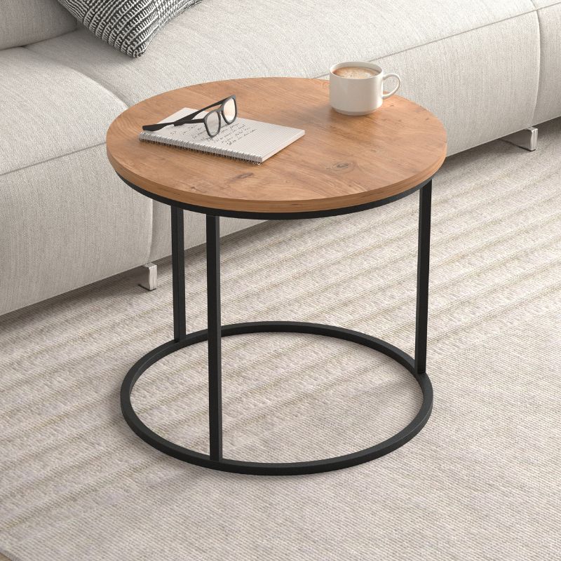 Τραπεζάκι σαλονιού σετ 2 τμχ χρώμα oak Ø66x49,5εκ. 3