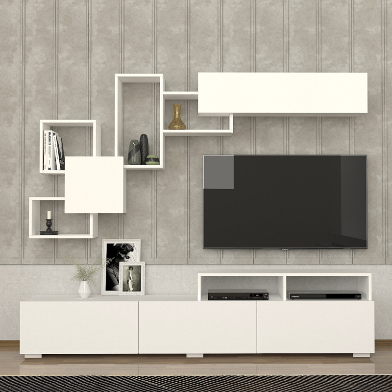 Σύνθεση τηλεόρασης χρώμα λευκό