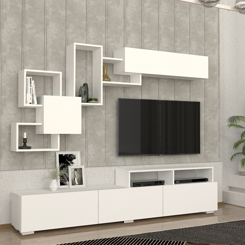 Σύνθεση τηλεόρασης χρώμα λευκό 3