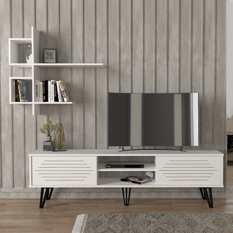 Σύνθεση τηλεόρασης χρώμα λευκό 3