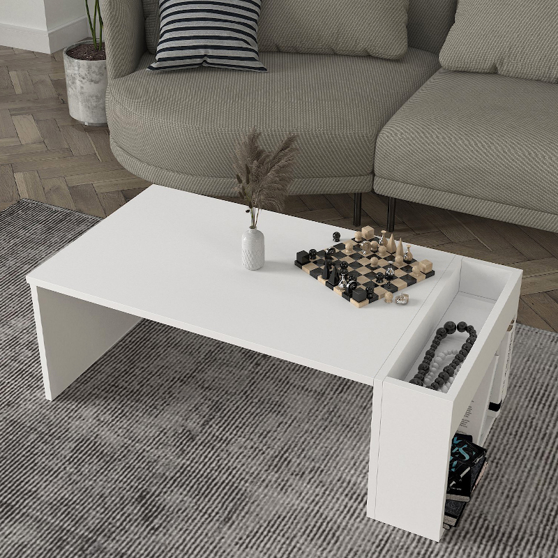 Τραπεζάκι σαλονιού χρώμα λευκό 2