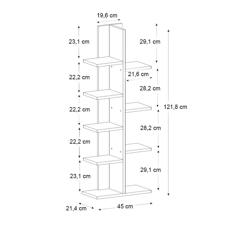 Βιβλιοθήκη χρώμα oak 5