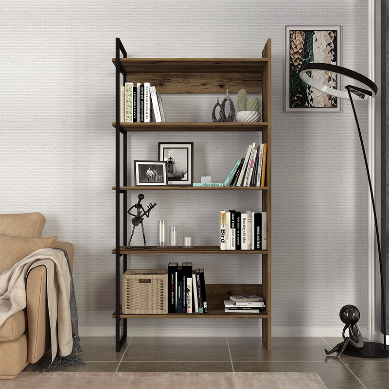 Βιβλιοθήκη χρώμα καπνιστή καρυδιά 3