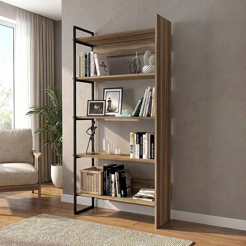 Βιβλιοθήκη Nivaro2 INTRAHOME χρώμα καρυδί 100x34x160εκ. Intrahomextra-8714505