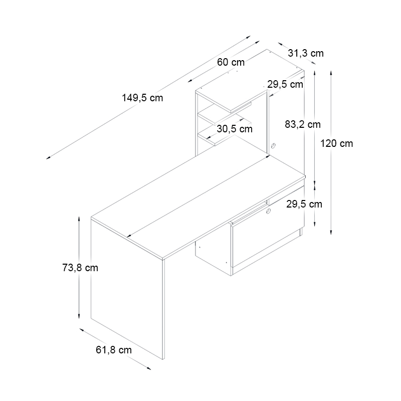 Γραφείο εργασίας χρώμα λευκό 7