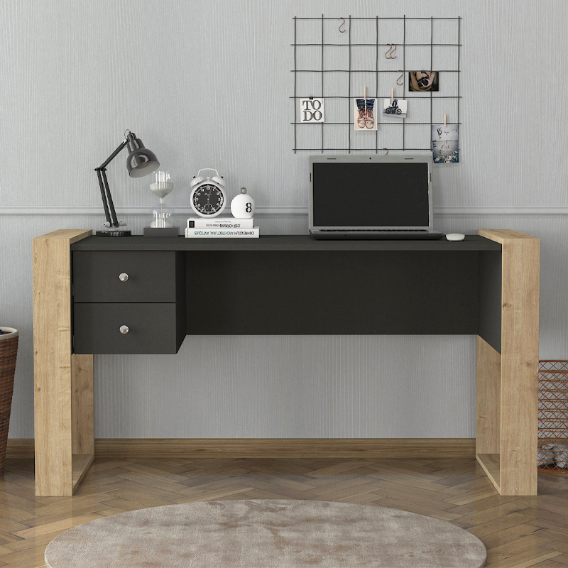 Γραφείο εργασίας χρώμα ανθρακί - oak 3