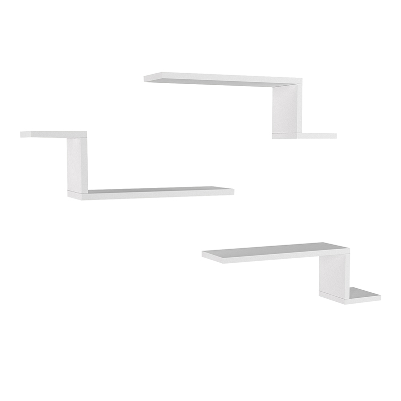 Ραφιέρα τοίχου 3 τεμαχίων χρώμα λευκό 6