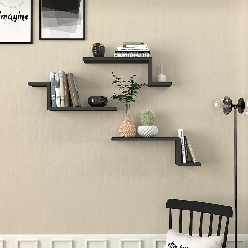 Ραφιέρα τοίχου 3 τεμαχίων χρώμα ανθρακί 4