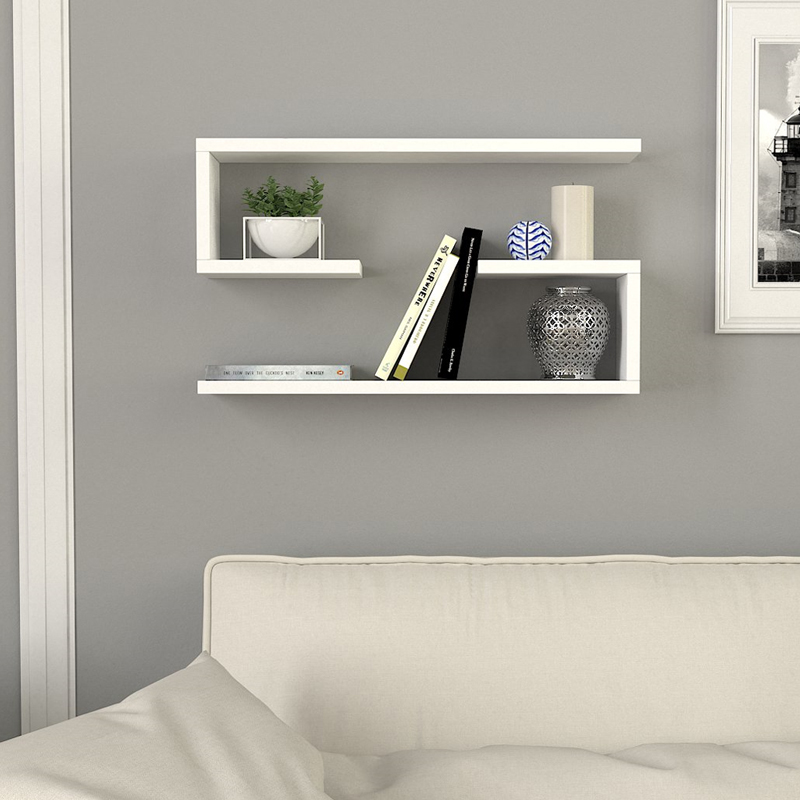 Ραφιέρα τοίχου 2 τεμαχίων χρώμα λευκό 2