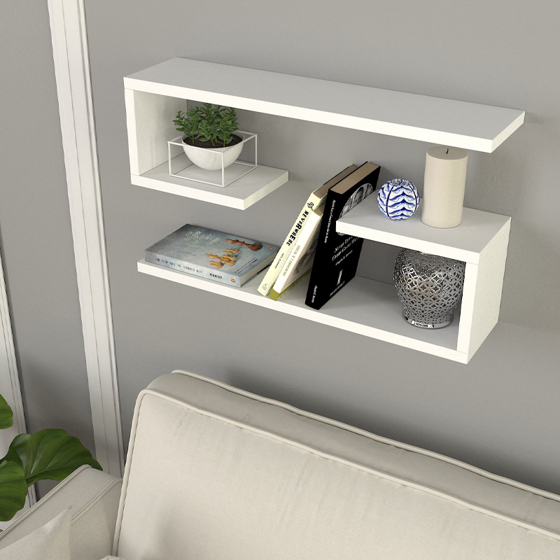 Ραφιέρα τοίχου 2 τεμαχίων χρώμα λευκό 3