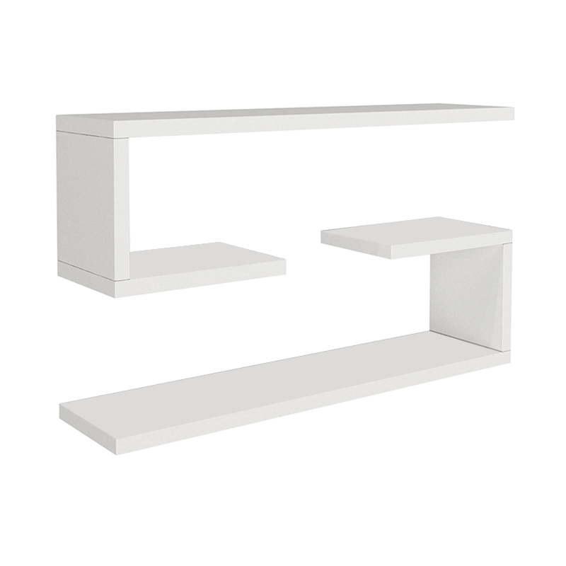 Ραφιέρα τοίχου 2 τεμαχίων χρώμα λευκό 4