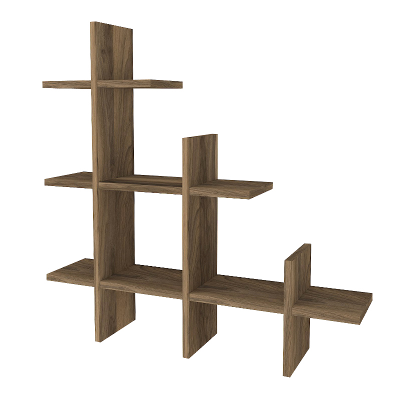 Ραφιέρα τοίχου χρώμα καρυδί 5