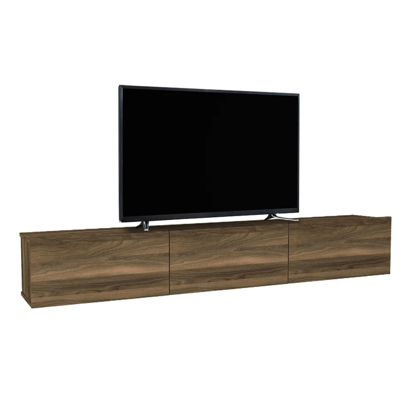 Έπιπλο τηλεόρασης επιτοίχιο με LED χρώμα καρυδί 6