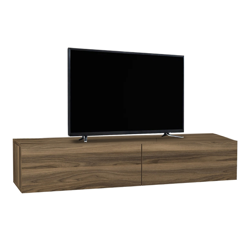 Έπιπλο τηλεόρασης επιτοίχιο με LED χρώμα καρυδί 6