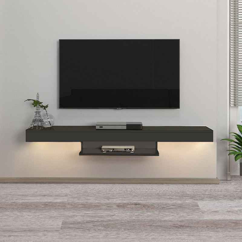 Έπιπλο τηλεόρασης επιτοίχιο με LED χρώμα ανθρακί 2