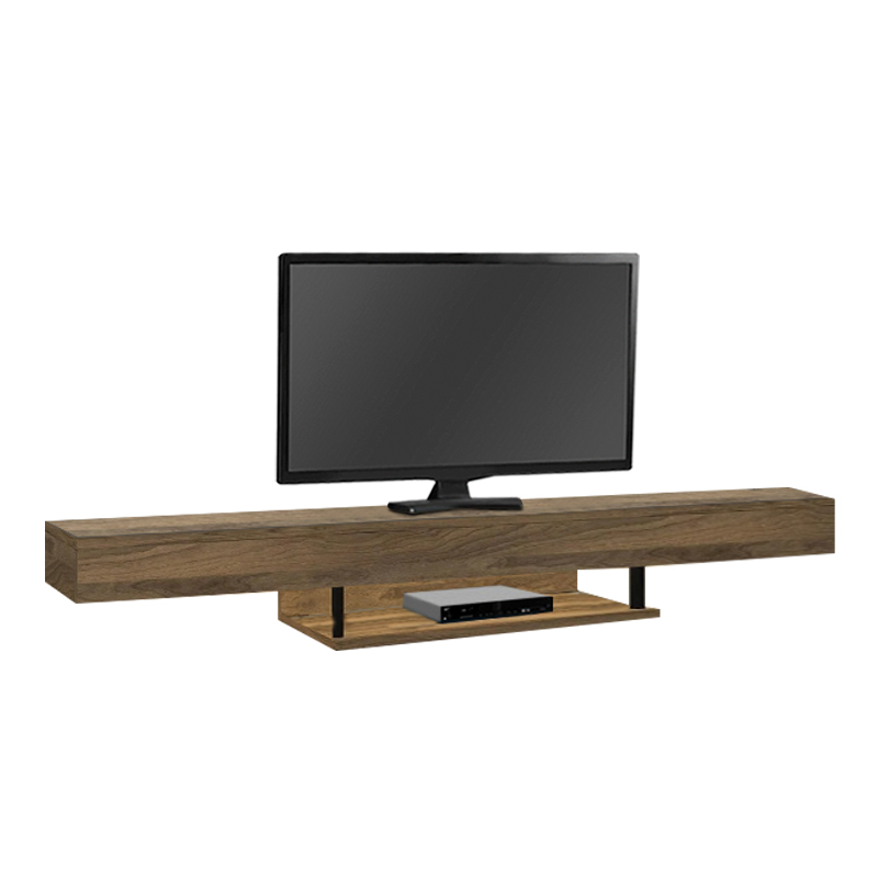 Έπιπλο τηλεόρασης επιτοίχιο με LED χρώμα καρυδί 3