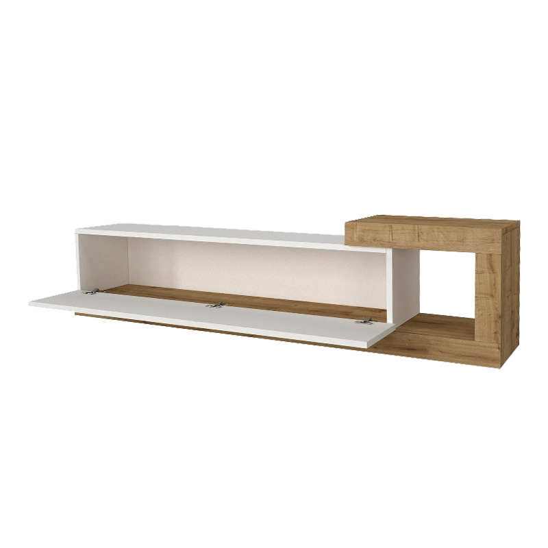 Έπιπλο τηλεόρασης επιτοίχιο χρώμα λευκό - oak 6