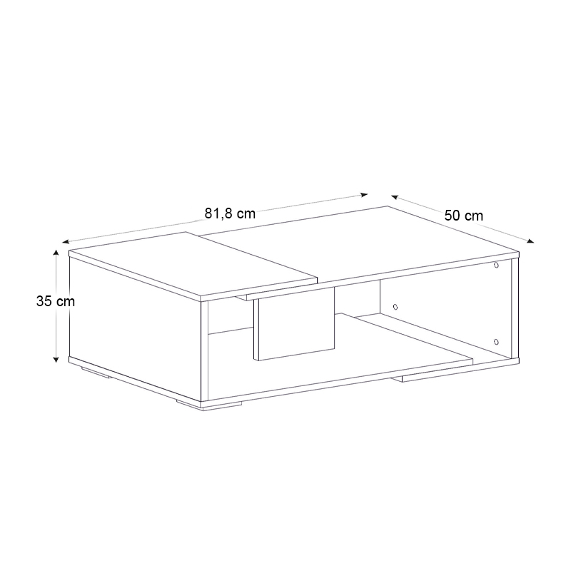 Τραπεζάκι σαλονιού χρώμα λευκό - καρυδί 4