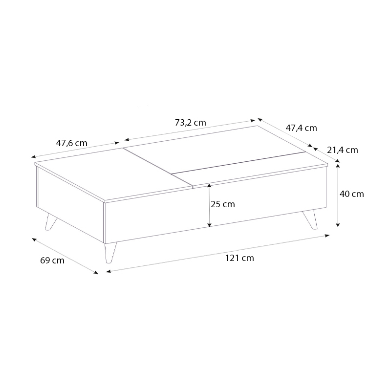 Τραπεζάκι σαλονιού με σερβιτόρο χρώμα καρυδί 8