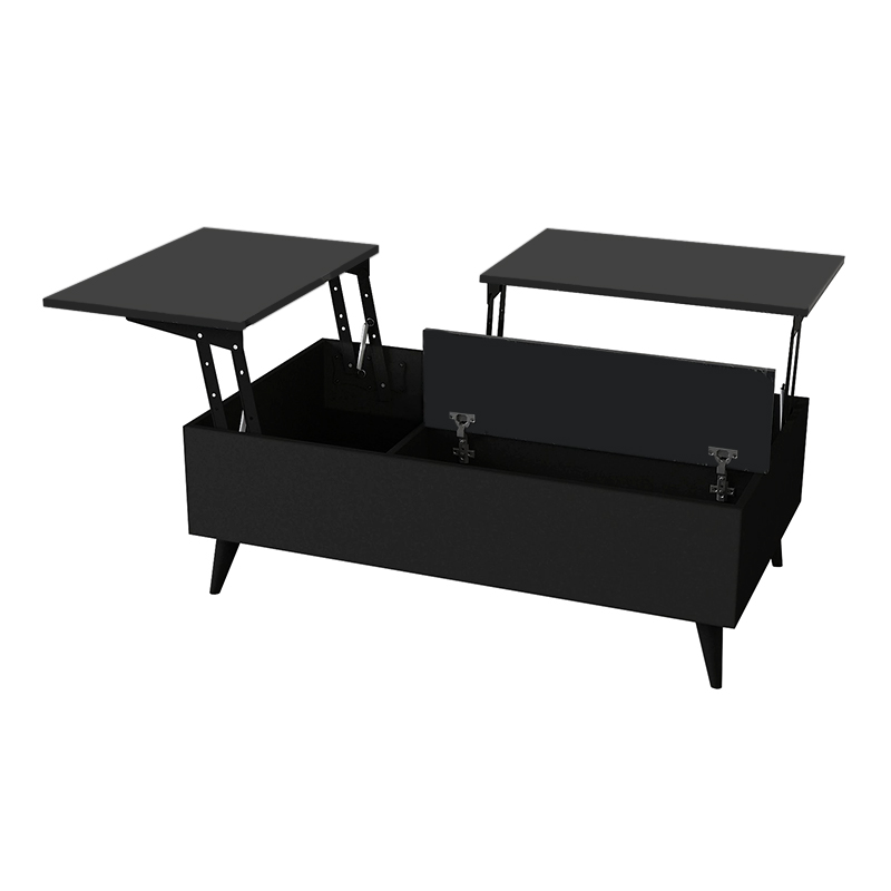 Τραπεζάκι σαλονιού με σερβιτόρο χρώμα μαύρο 7