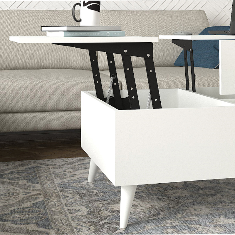 Τραπεζάκι σαλονιού με σερβιτόρο χρώμα λευκό 4