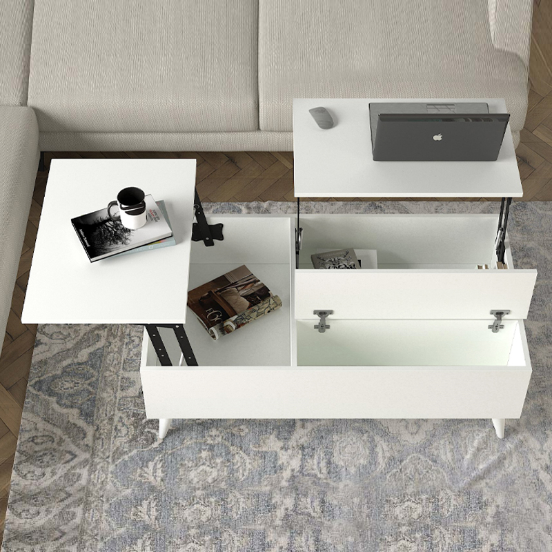 Τραπεζάκι σαλονιού με σερβιτόρο χρώμα λευκό 5