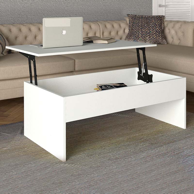 Τραπεζάκι σαλονιού με σερβιτόρο χρώμα λευκό 3