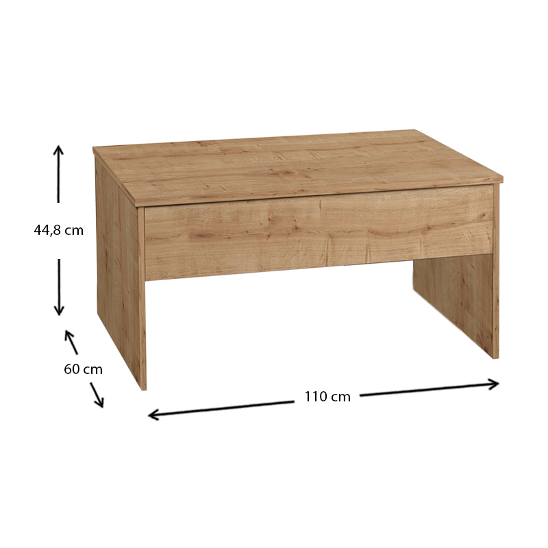 Τραπεζάκι σαλονιού με σερβιτόρο χρώμα oak 5